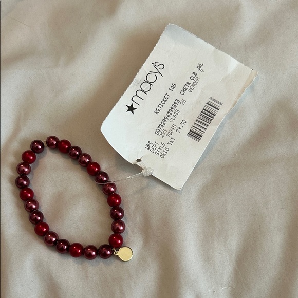 Charter club Red Beaded Bracelet - Picture 1 of 1